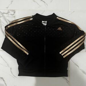 Adidas Black Track Jacket with Gold Details